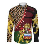 Leopard and Lion Malawi Long Sleeve Button Shirt Unity and Freedom