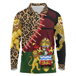 Leopard and Lion Malawi Long Sleeve Polo Shirt Unity and Freedom