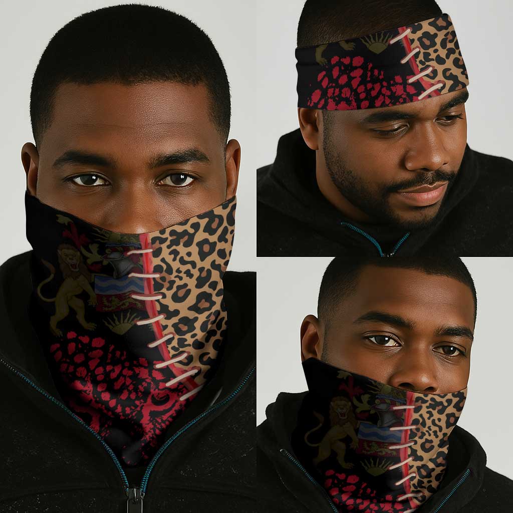 Leopard and Lion Malawi Neck Gaiter Unity and Freedom - African Pride
