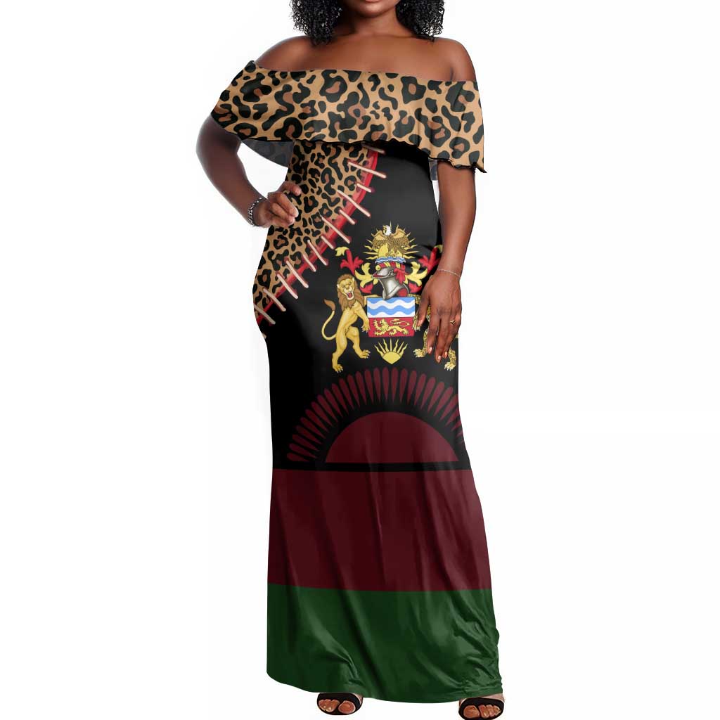 Leopard and Lion Malawi Off Shoulder Maxi Dress Unity and Freedom