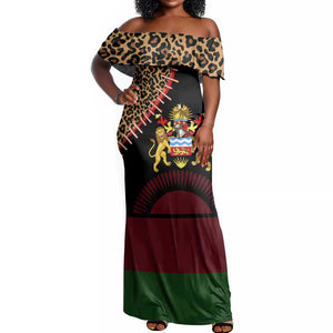 Leopard and Lion Malawi Off Shoulder Maxi Dress Unity and Freedom