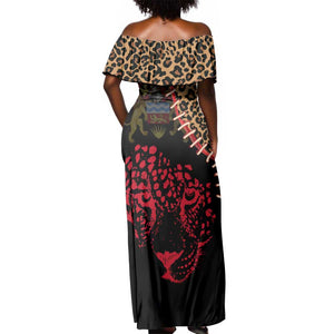 Leopard and Lion Malawi Off Shoulder Maxi Dress Unity and Freedom