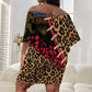 Leopard and Lion Malawi Off Shoulder Short Dress Unity and Freedom
