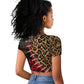 Leopard and Lion Malawi Raglan Cropped T shirt Unity and Freedom