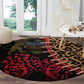 Leopard and Lion Malawi Round Carpet Unity and Freedom