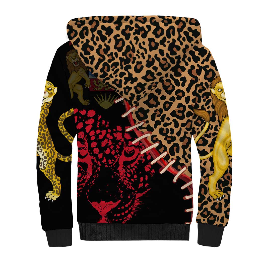 Leopard and Lion Malawi Sherpa Hoodie Unity and Freedom