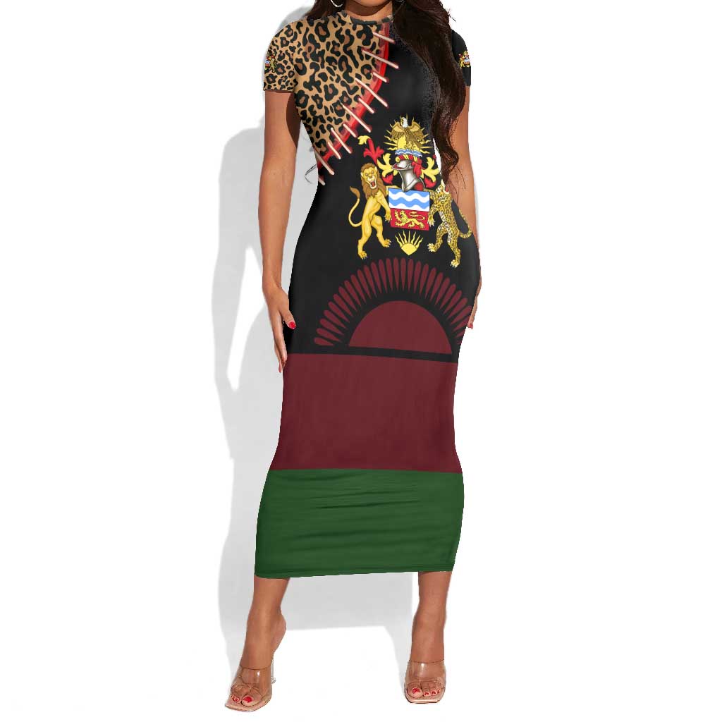 Leopard and Lion Malawi Short Sleeve Bodycon Dress Unity and Freedom TS04