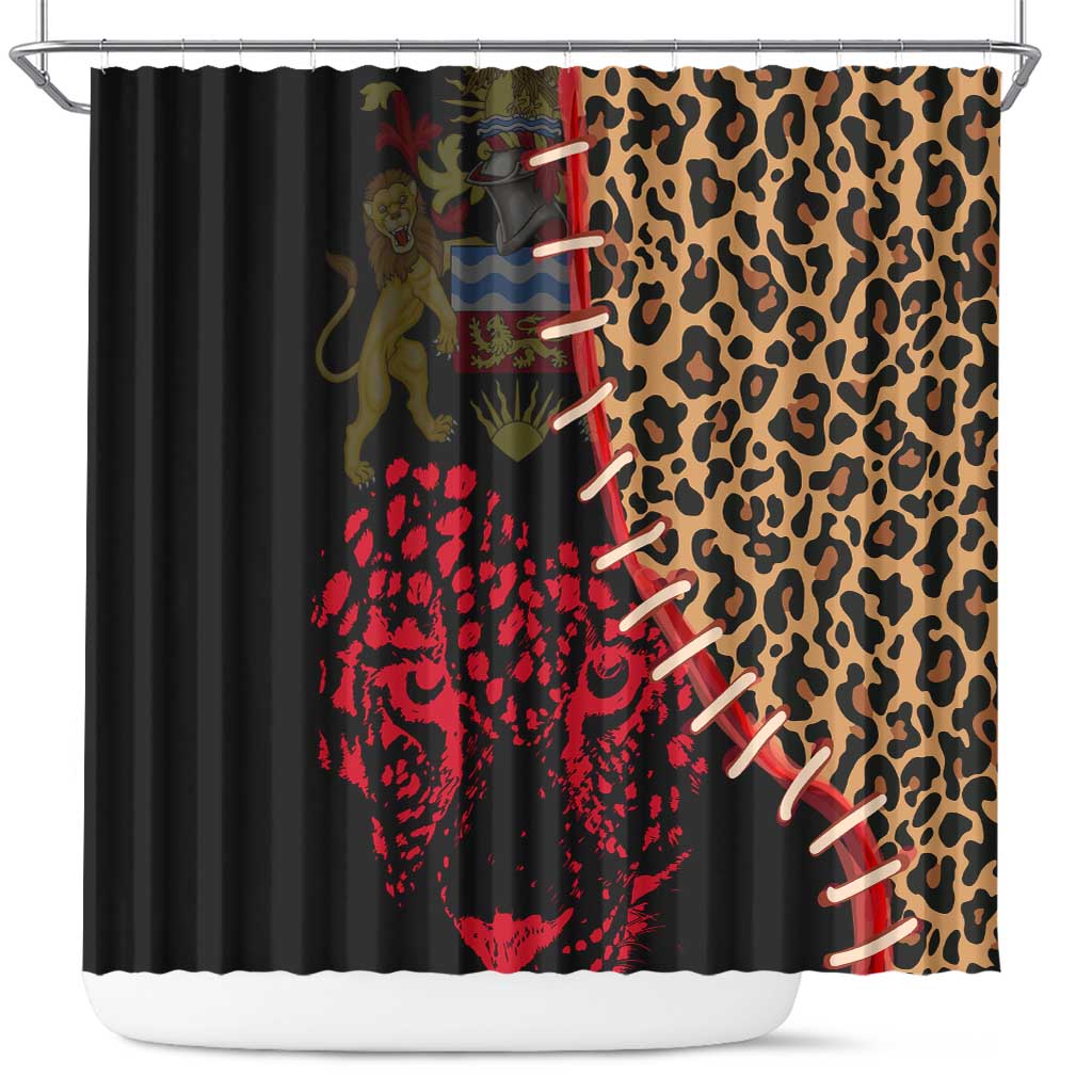 Leopard and Lion Malawi Shower Curtain Unity and Freedom