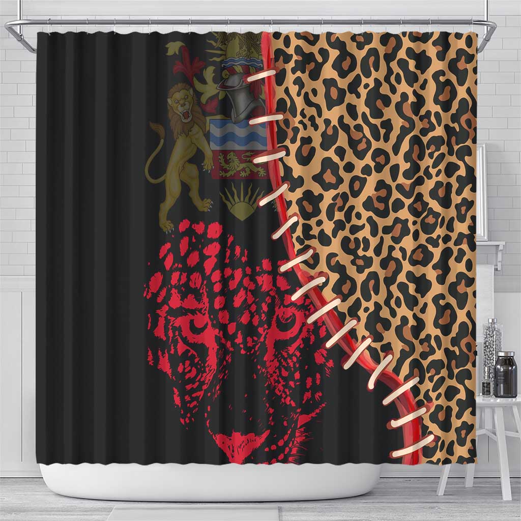 Leopard and Lion Malawi Shower Curtain Unity and Freedom