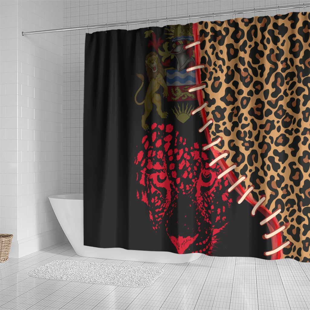 Leopard and Lion Malawi Shower Curtain Unity and Freedom