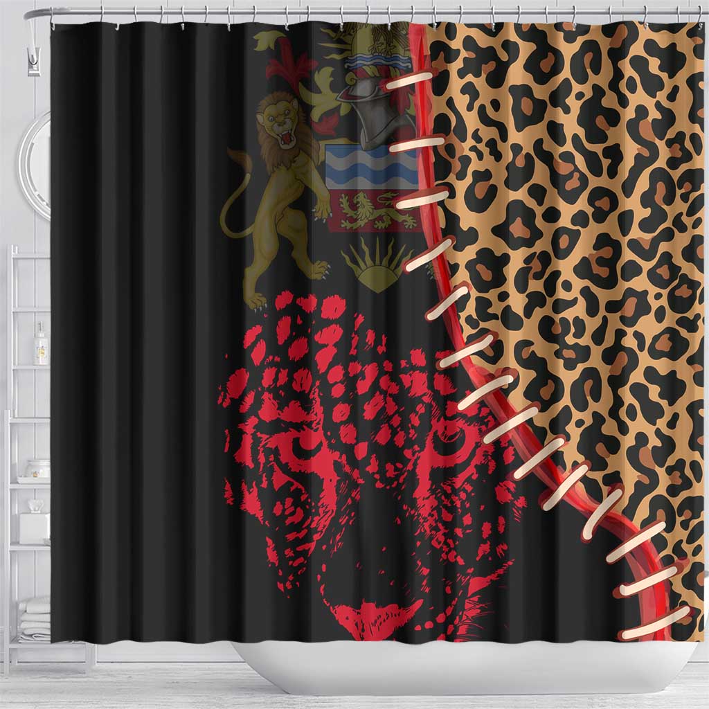 Leopard and Lion Malawi Shower Curtain Unity and Freedom