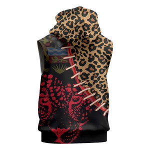 Leopard and Lion Malawi Sleeveless Hoodie Unity and Freedom - African Pride