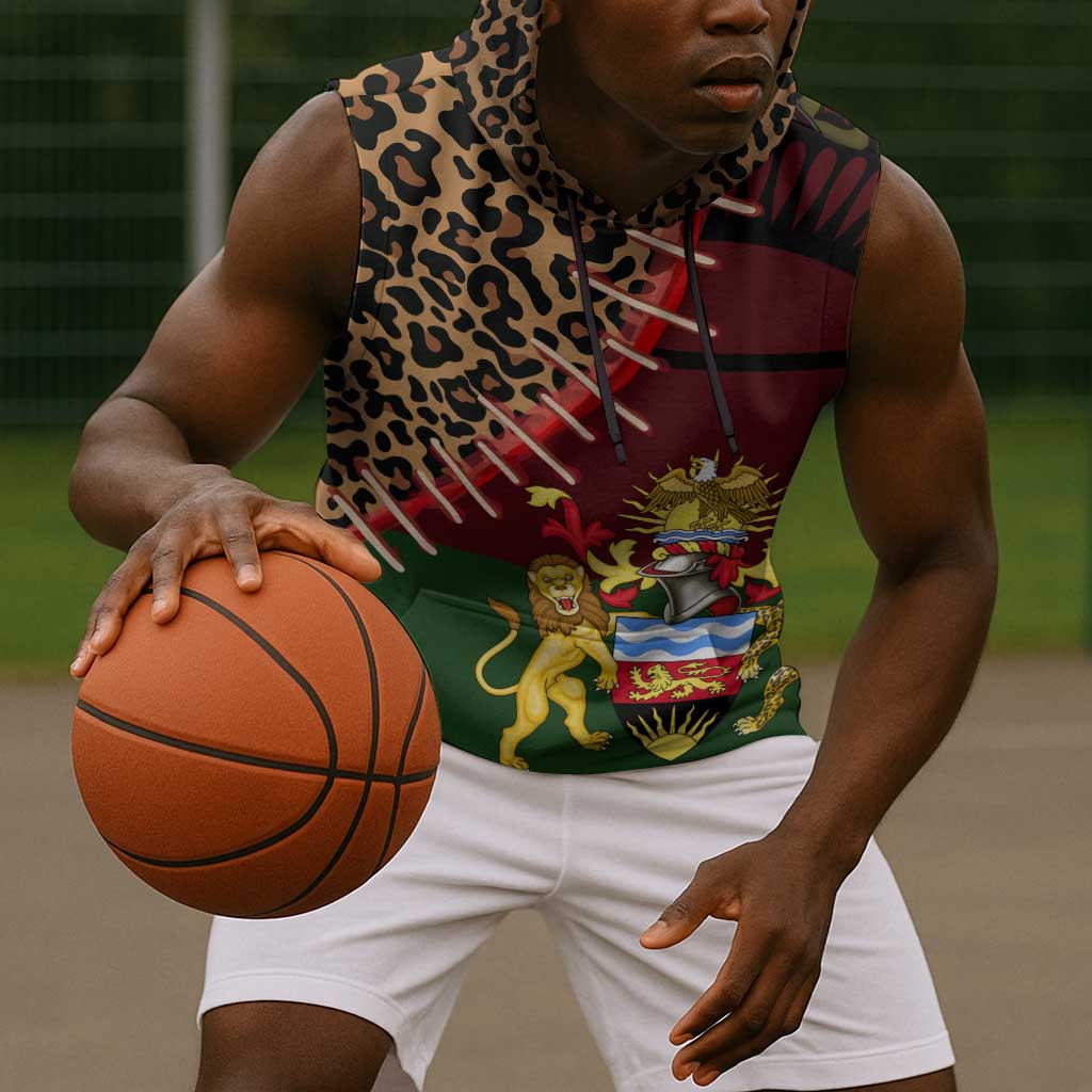 Leopard and Lion Malawi Sleeveless Hoodie Unity and Freedom - African Pride
