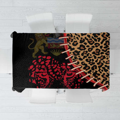 Leopard and Lion Malawi Tablecloth Unity and Freedom