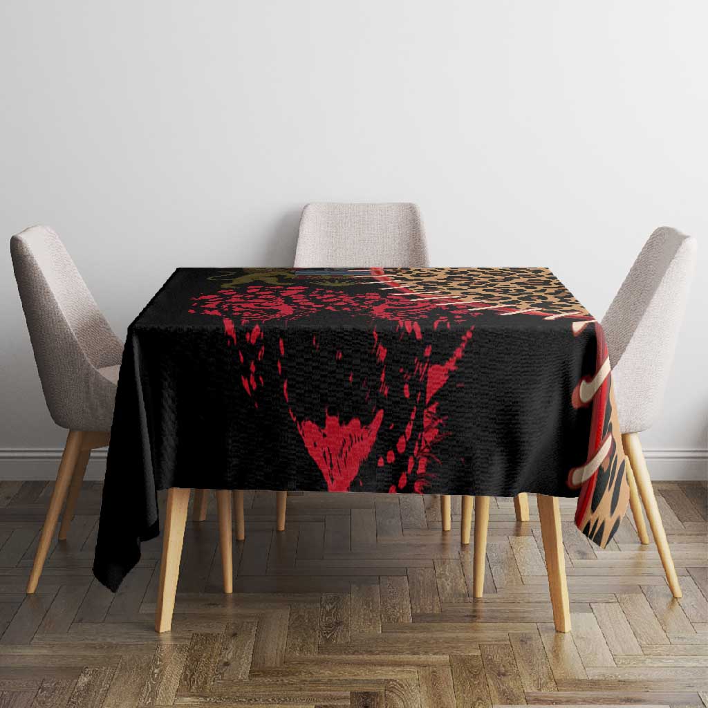 Leopard and Lion Malawi Tablecloth Unity and Freedom