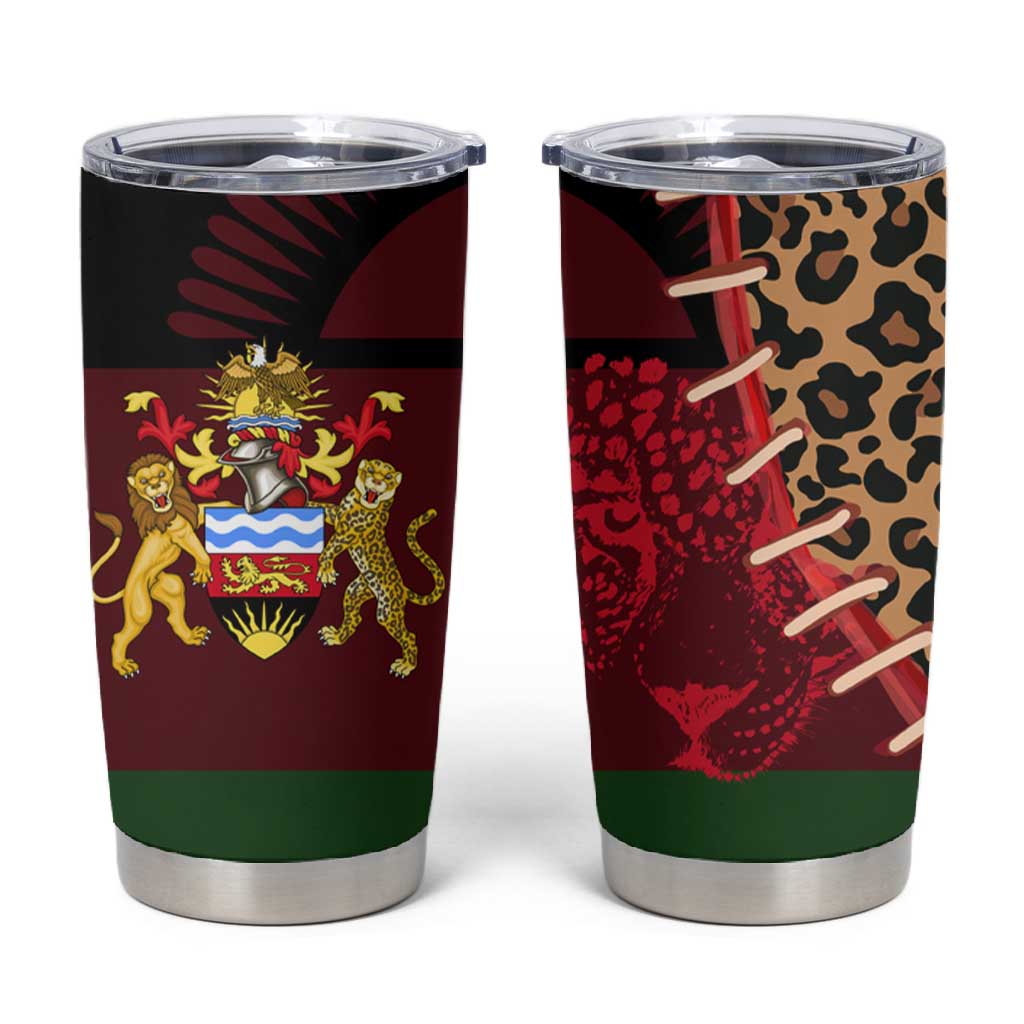 Leopard and Lion Malawi Tumbler Cup Unity and Freedom