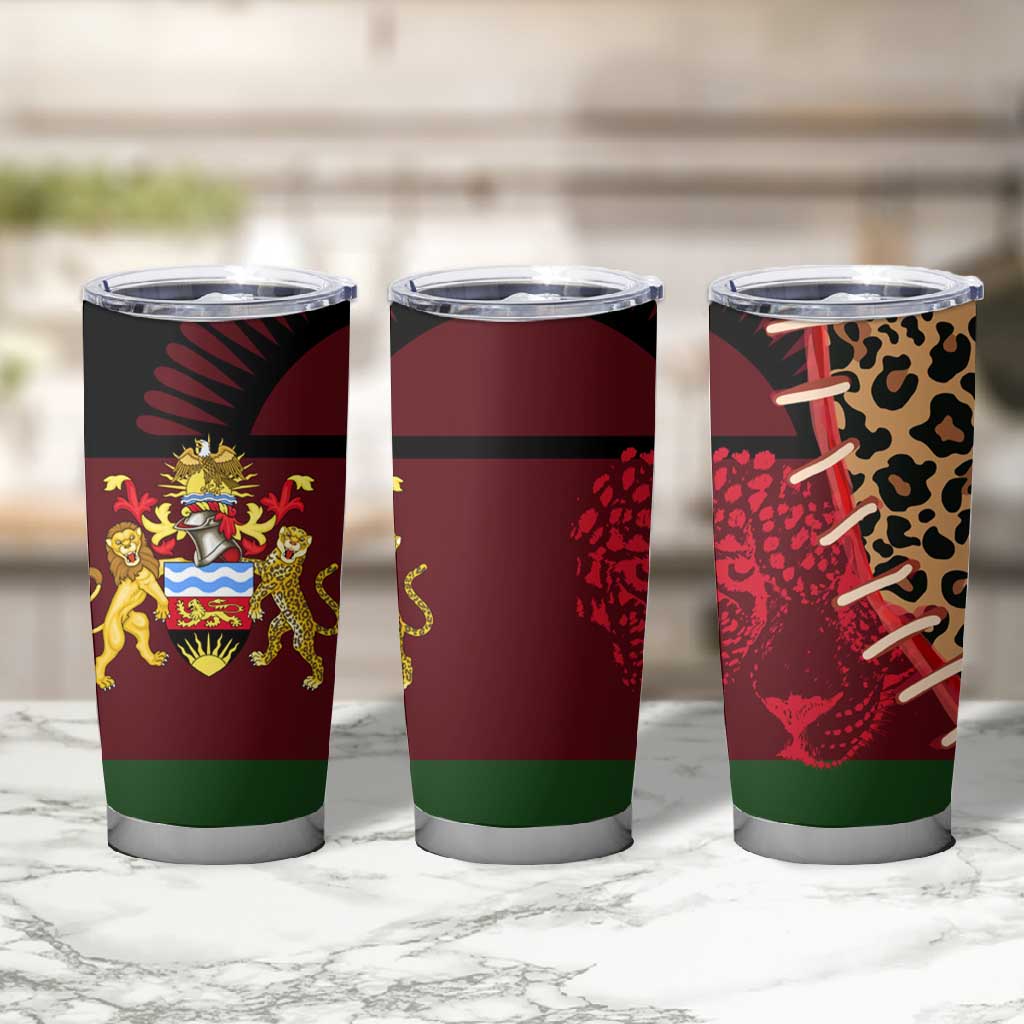 Leopard and Lion Malawi Tumbler Cup Unity and Freedom