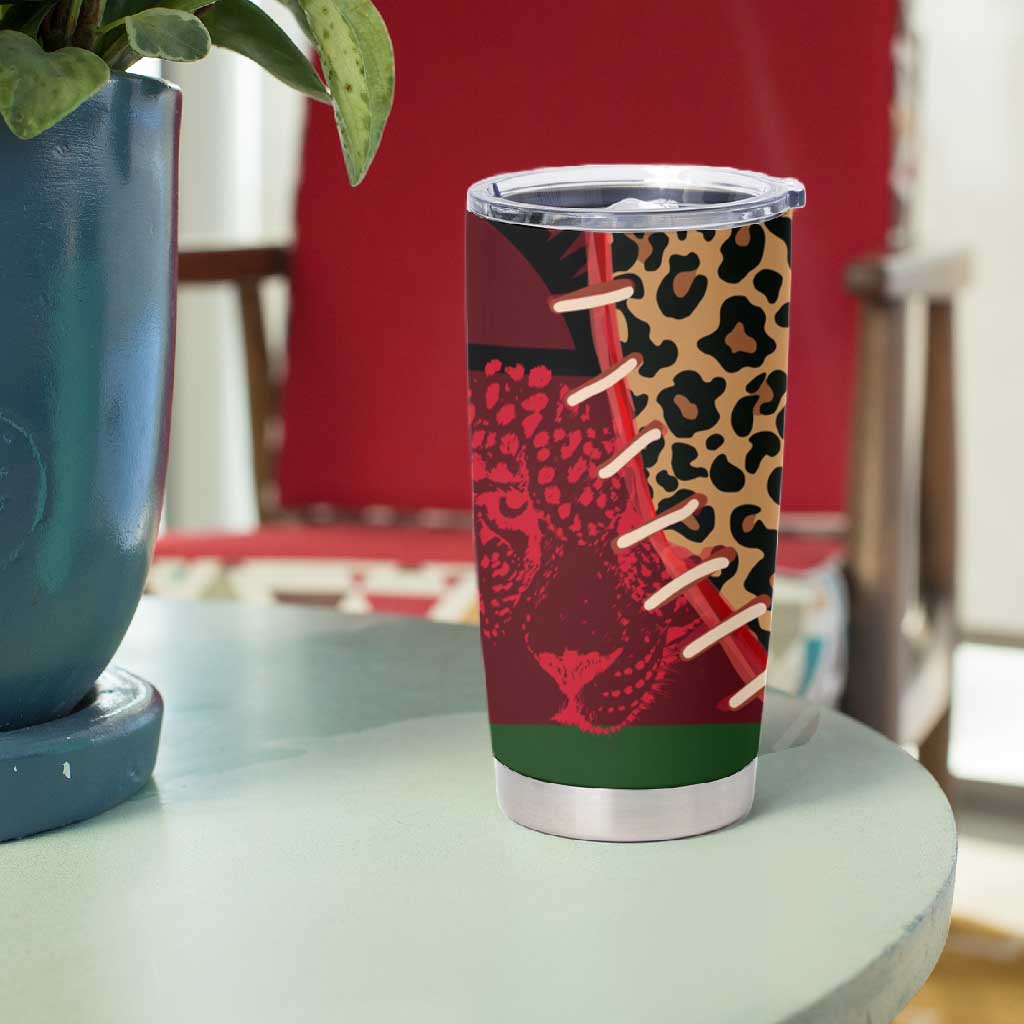 Leopard and Lion Malawi Tumbler Cup Unity and Freedom