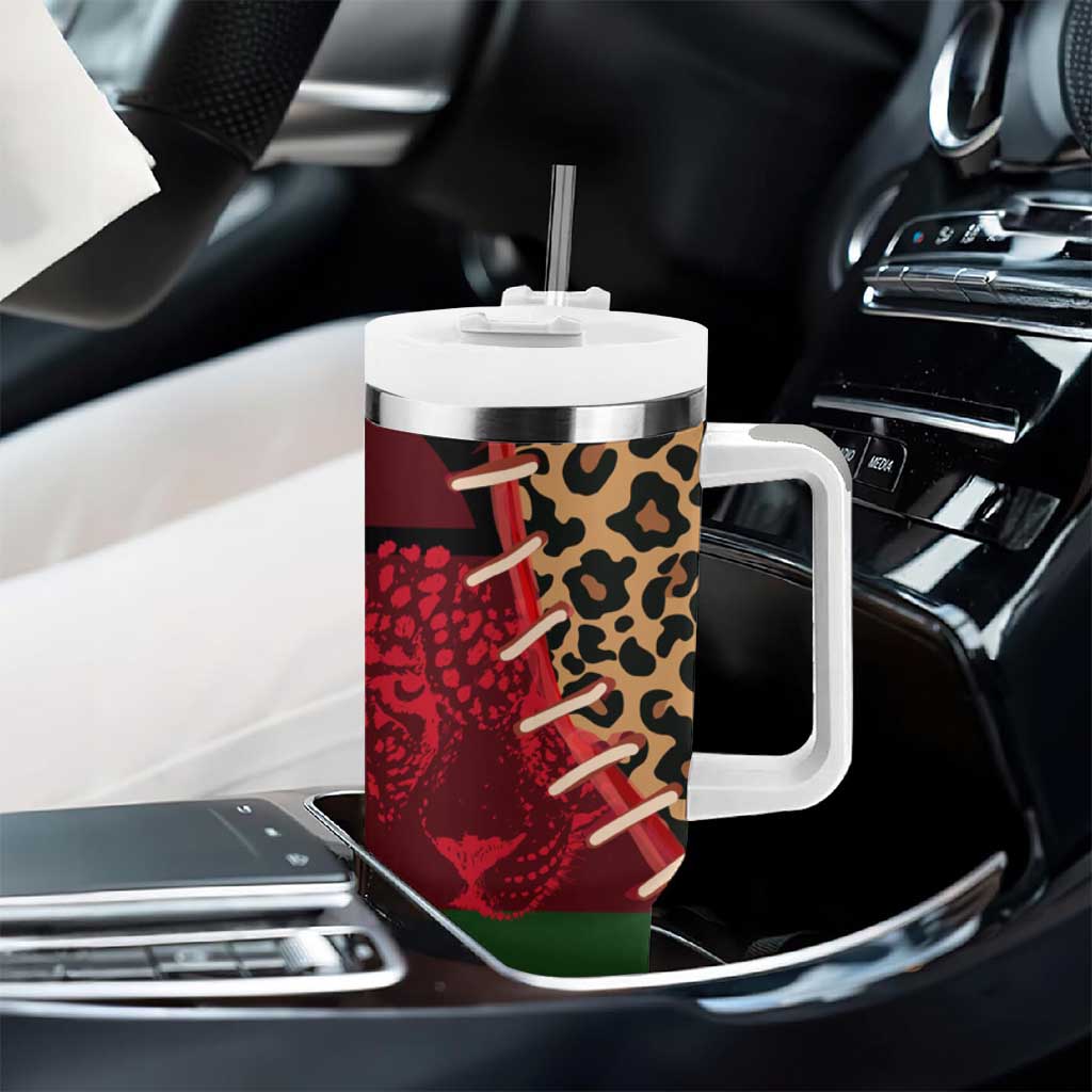 Leopard and Lion Malawi Tumbler With Handle Unity and Freedom