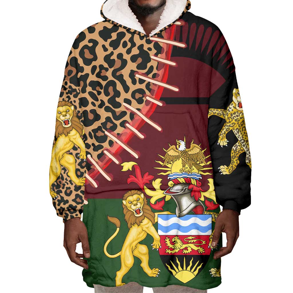 Leopard and Lion Malawi Wearable Blanket Hoodie Unity and Freedom