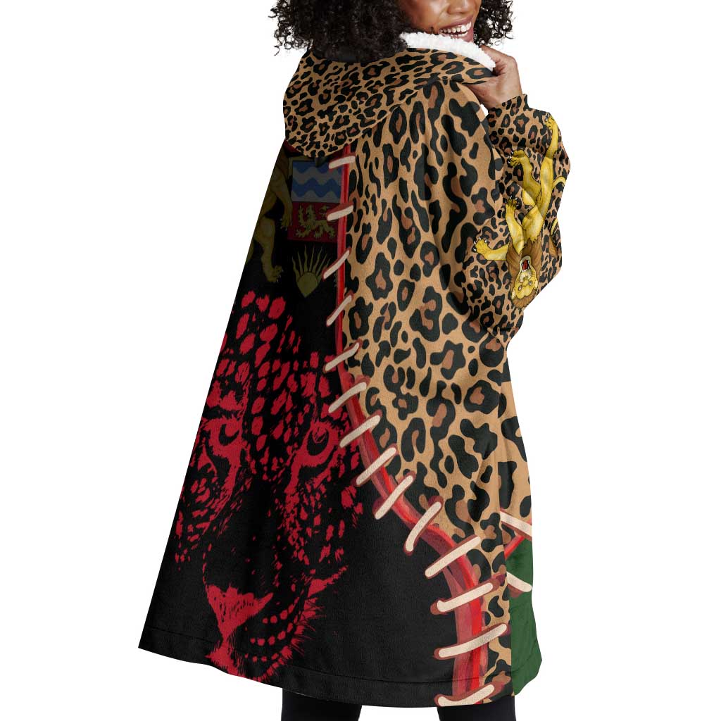 Leopard and Lion Malawi Wearable Blanket Hoodie Unity and Freedom