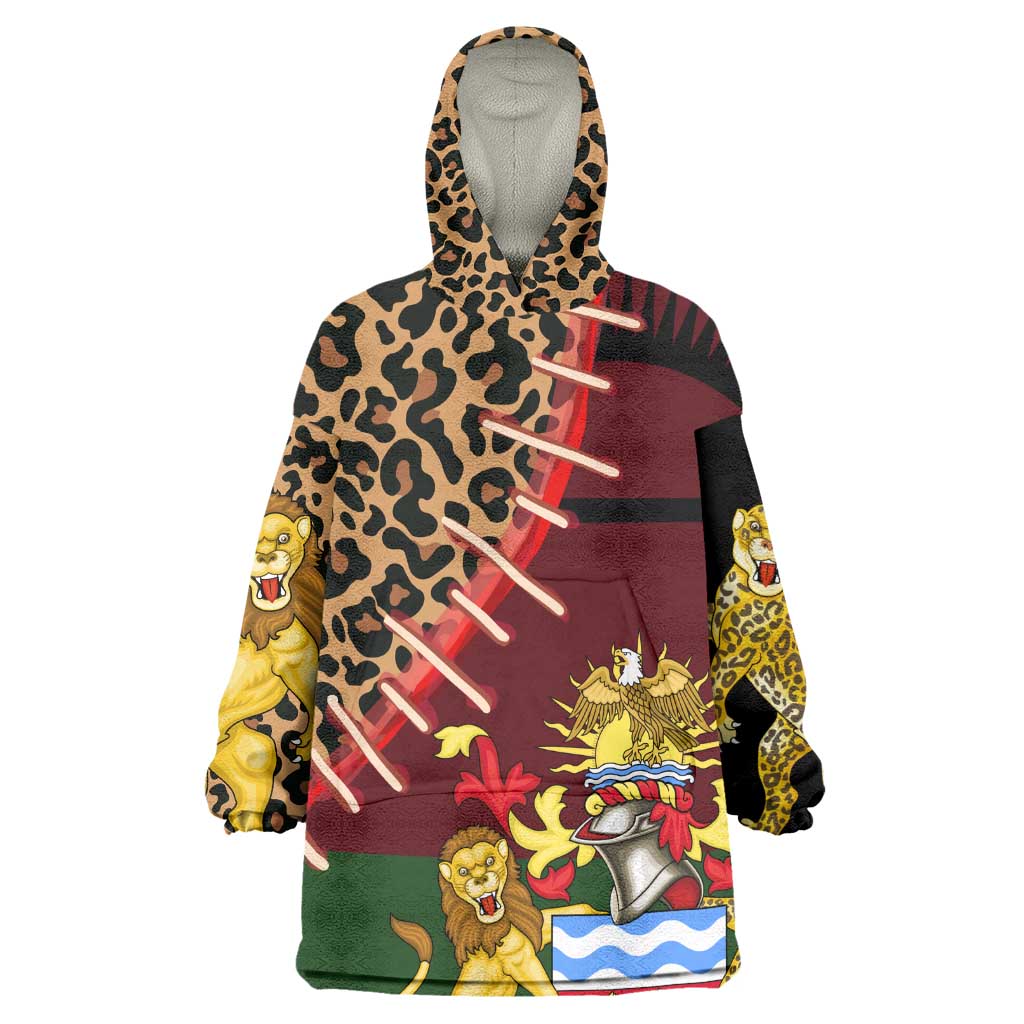 Leopard and Lion Malawi Wearable Blanket Hoodie Unity and Freedom