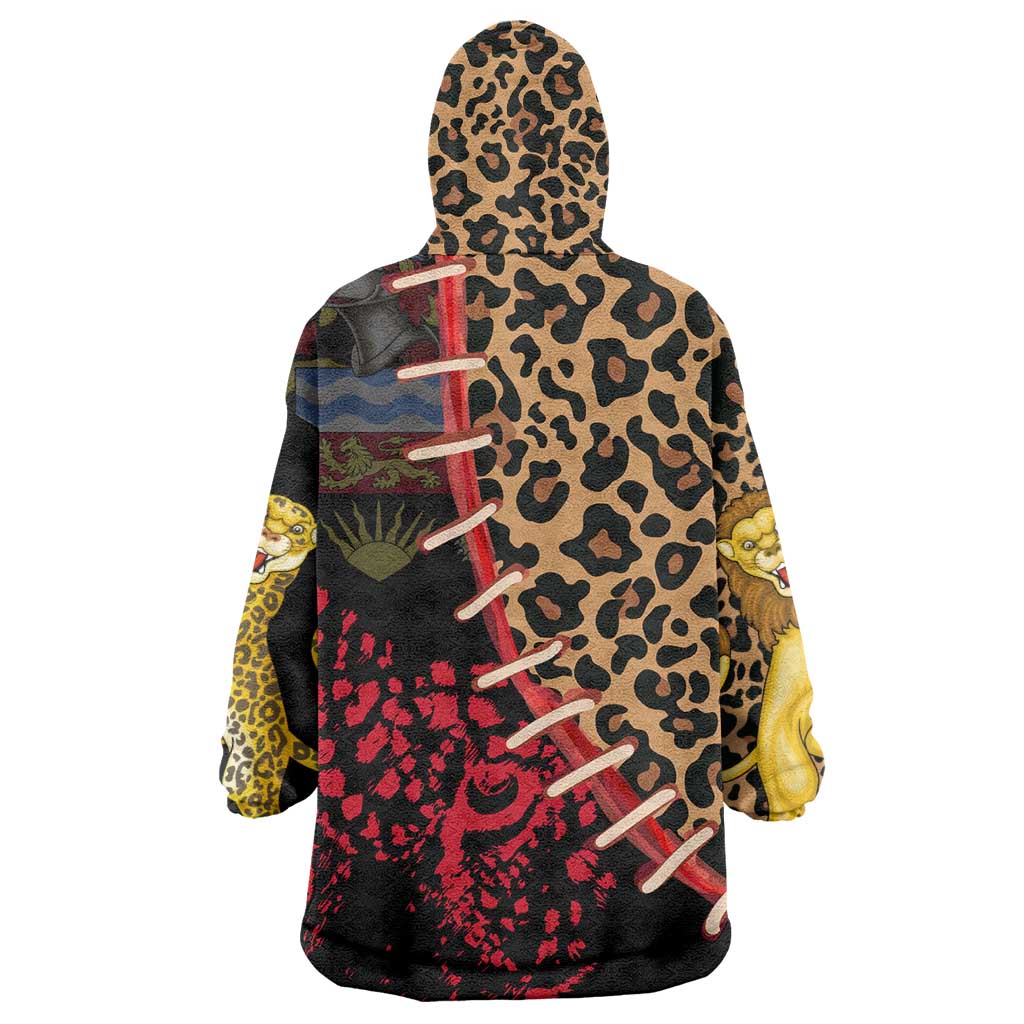 Leopard and Lion Malawi Wearable Blanket Hoodie Unity and Freedom