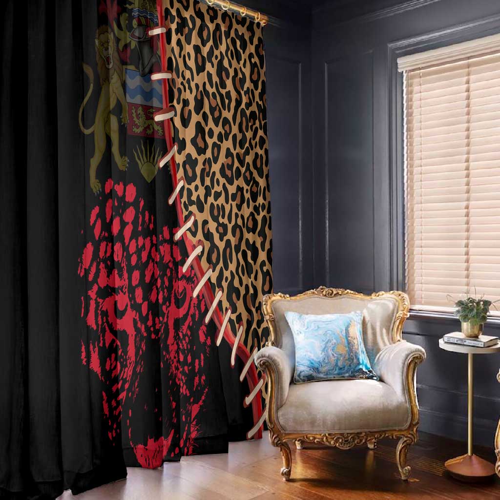 Leopard and Lion Malawi Window Curtain Unity and Freedom