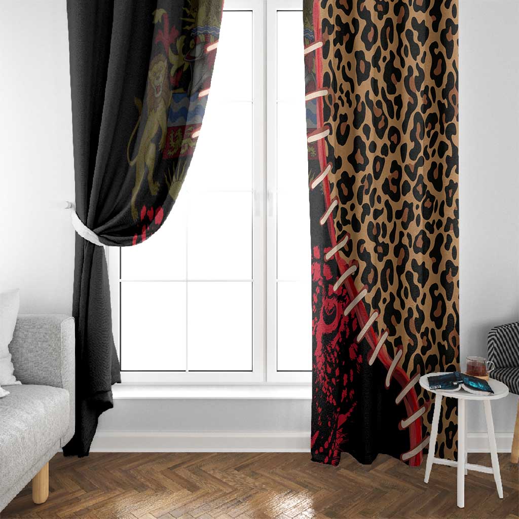 Leopard and Lion Malawi Window Curtain Unity and Freedom