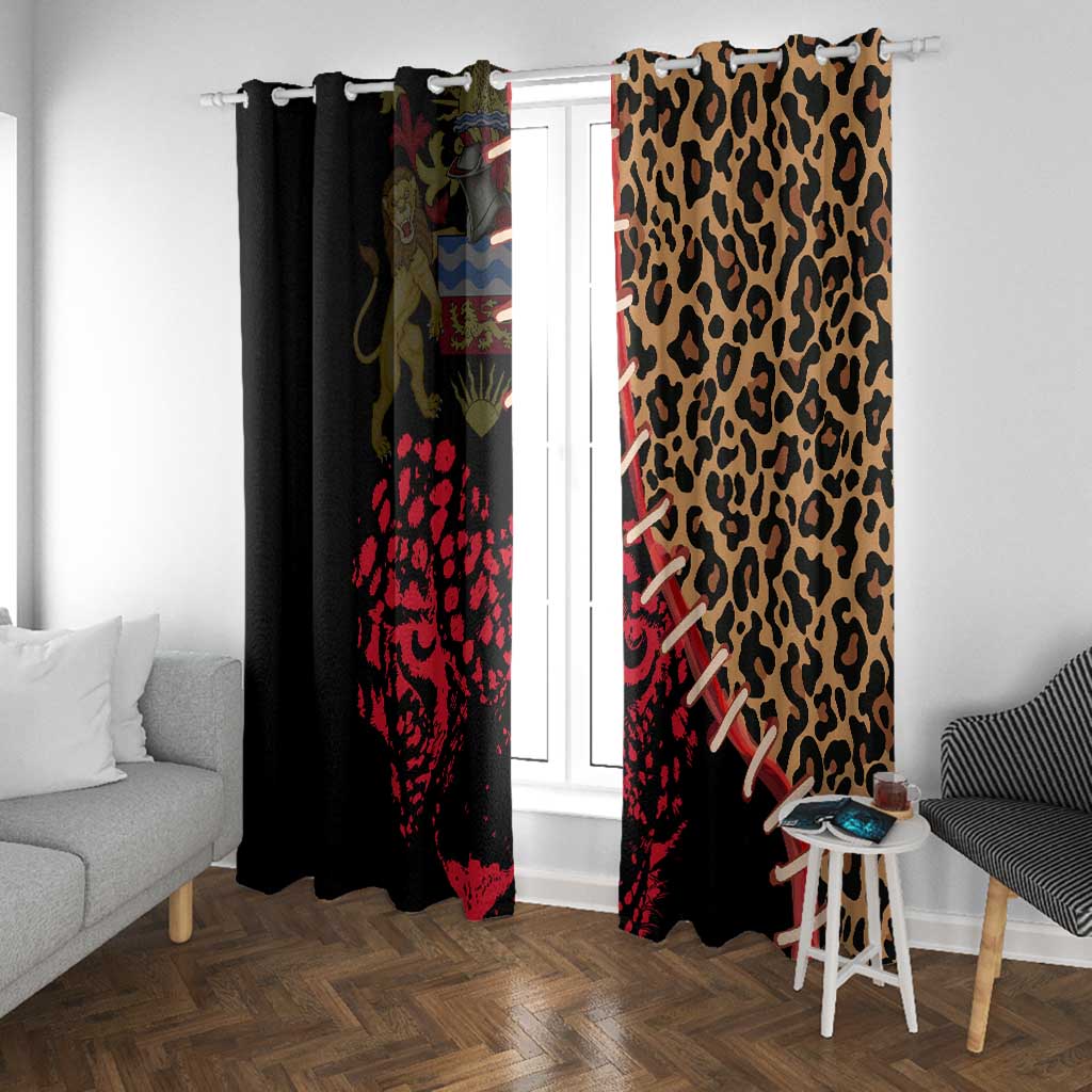 Leopard and Lion Malawi Window Curtain Unity and Freedom