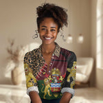 Leopard and Lion Malawi Women Casual Shirt Unity and Freedom