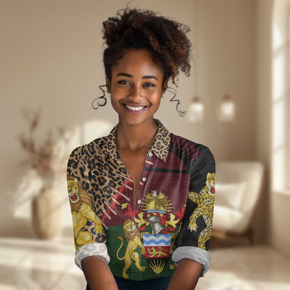 Leopard and Lion Malawi Women Casual Shirt Unity and Freedom