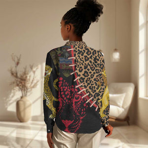 Leopard and Lion Malawi Women Casual Shirt Unity and Freedom