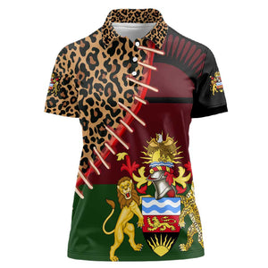 Leopard and Lion Malawi Women Polo Shirt Unity and Freedom