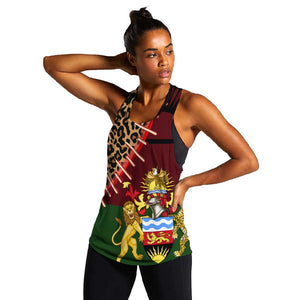 Leopard and Lion Malawi Women Racerback Tank Unity and Freedom
