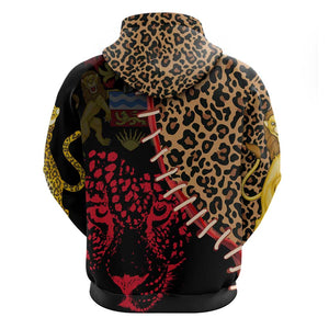 Leopard and Lion Malawi Zip Hoodie Unity and Freedom