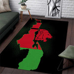 Malawi Lion Map Flag Area Rug Wildlife Fusion Design