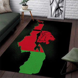 Malawi Lion Map Flag Area Rug Wildlife Fusion Design