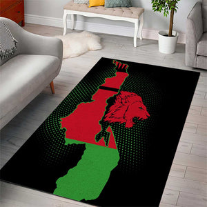 Malawi Lion Map Flag Area Rug Wildlife Fusion Design