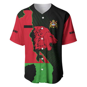 Malawi Lion Map Flag Baseball Jersey Wildlife Fusion Design