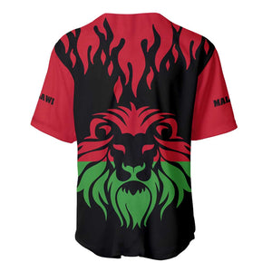 Malawi Lion Map Flag Baseball Jersey Wildlife Fusion Design