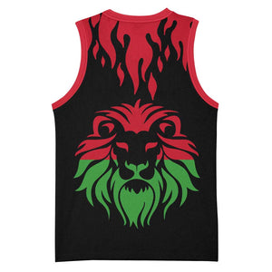 Malawi Lion Map Flag Basketball Jersey Wildlife Fusion Design - African Pride