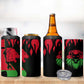 Malawi Lion Map Flag 4 in 1 Can Cooler Tumbler Wildlife Fusion Design