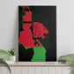 Malawi Lion Map Flag Canvas Wall Art Wildlife Fusion Design
