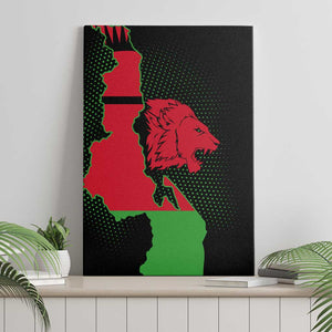 Malawi Lion Map Flag Canvas Wall Art Wildlife Fusion Design
