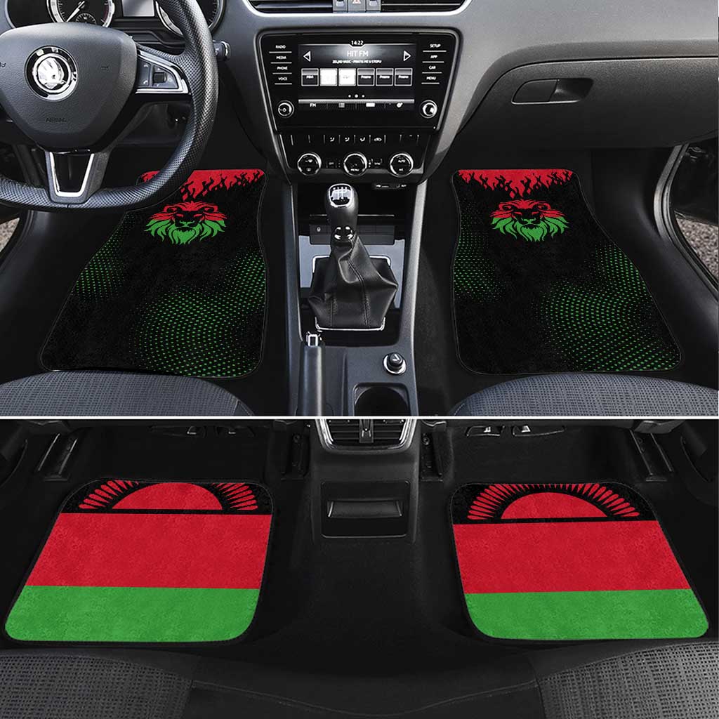 Malawi Lion Map Flag Car Mats Wildlife Fusion Design