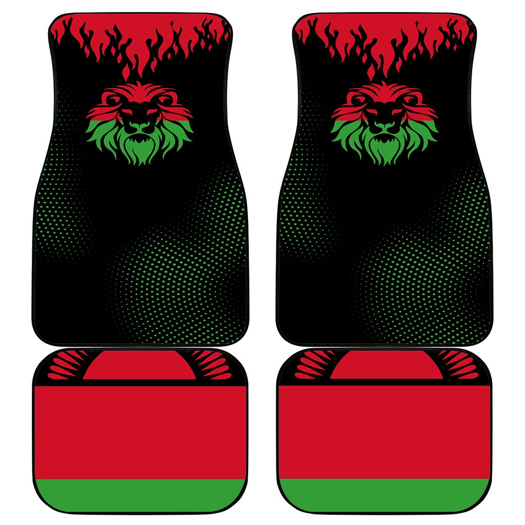 Malawi Lion Map Flag Car Mats Wildlife Fusion Design