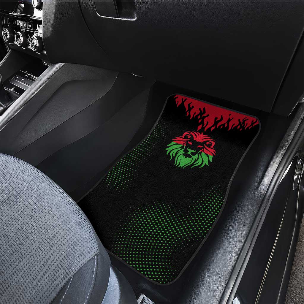 Malawi Lion Map Flag Car Mats Wildlife Fusion Design