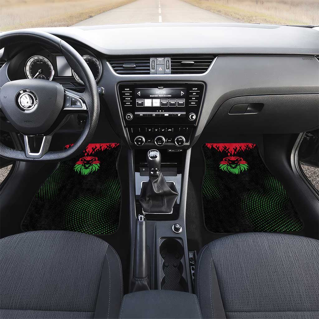 Malawi Lion Map Flag Car Mats Wildlife Fusion Design