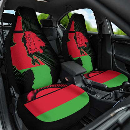 Malawi Lion Map Flag Car Seat Cover Wildlife Fusion Design